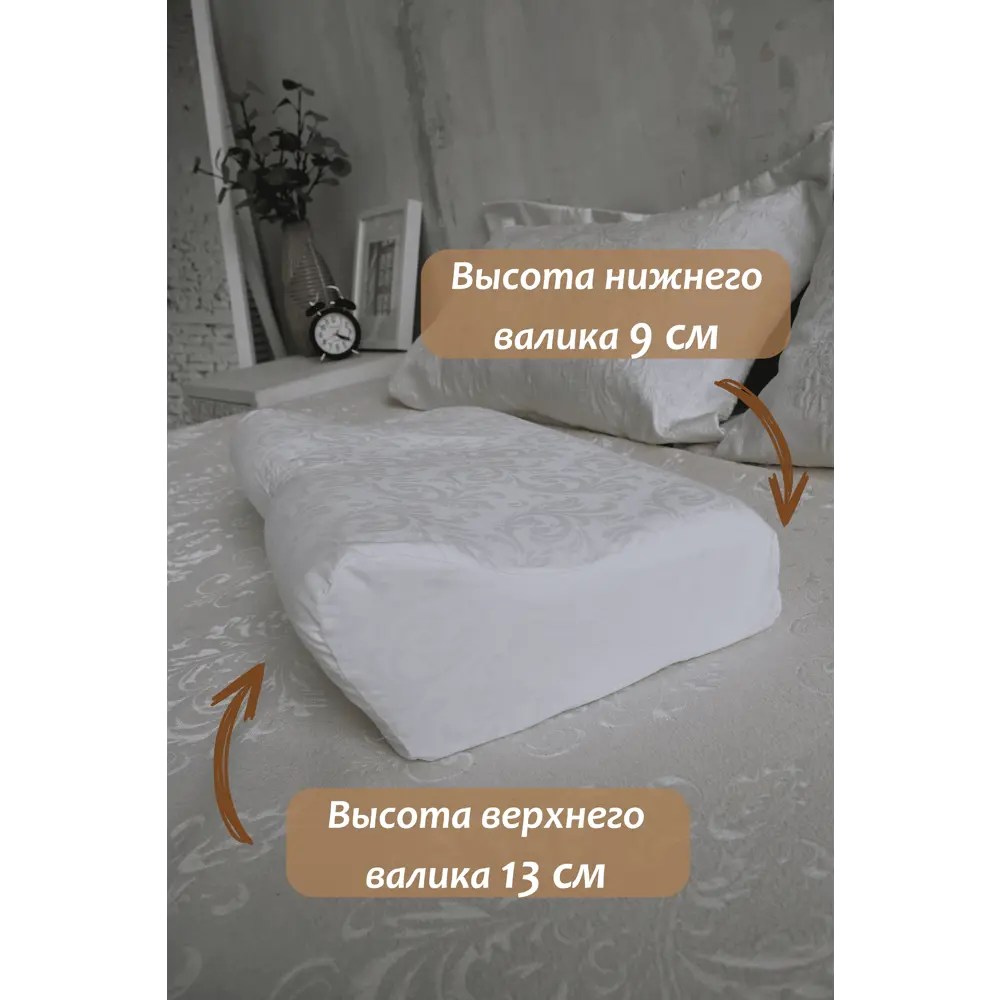 Фото 4 Подушка ортопедическая Будет сон БС11 32x52 см полиуретановая пена Фото 4 Подушка ортопедическая Будет сон БС11 32x52 см полиуретановая пена
