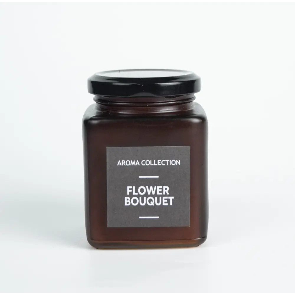 Фото Свеча ароматическая в банке Flower Bouquet 8.5 см цвет коричневый Фото Свеча ароматическая в банке Flower Bouquet 8.5 см цвет коричневый