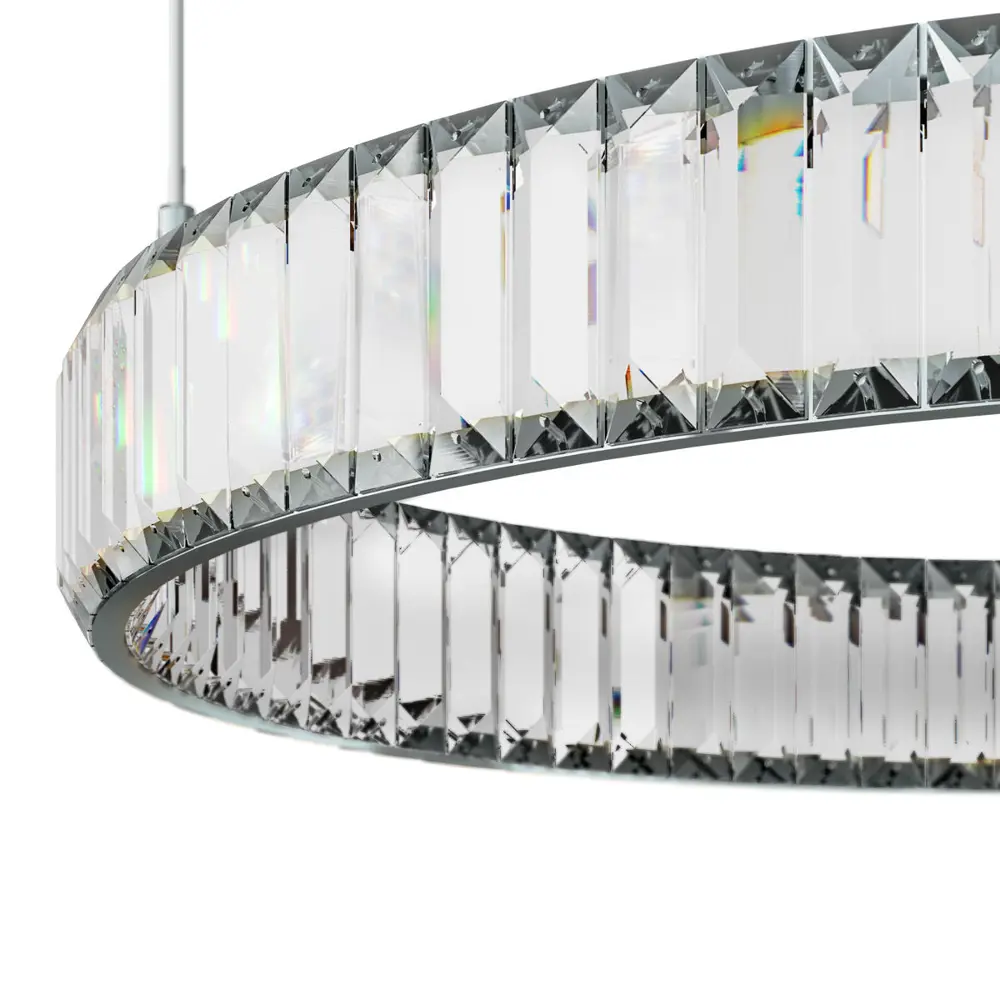 Фото Светильник подвесной светодиодный Loft It Crystal ring 10135-800 chrome 12.07 м² теплый белый (желтый) свет цвет хром Фото Светильник подвесной светодиодный Loft It Crystal ring 10135-800 chrome 12.07 м² теплый белый (желтый) свет цвет хром