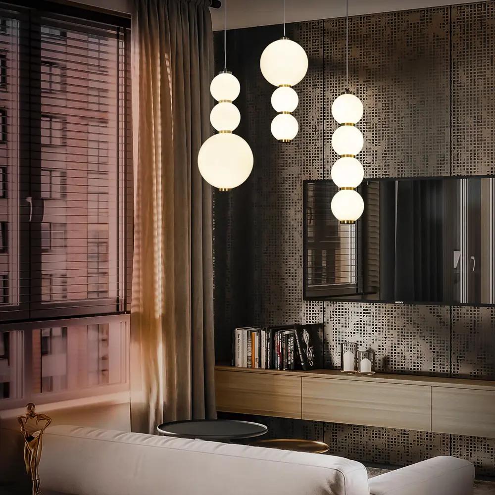 Фото 4 Светильник подвесной светодиодный Loft It Pearls 10205-a 3.1 м² холодный белый (голубой) свет цвет белый золото Фото 4 Светильник подвесной светодиодный Loft It Pearls 10205-a 3.1 м² холодный белый (голубой) свет цвет белый золото