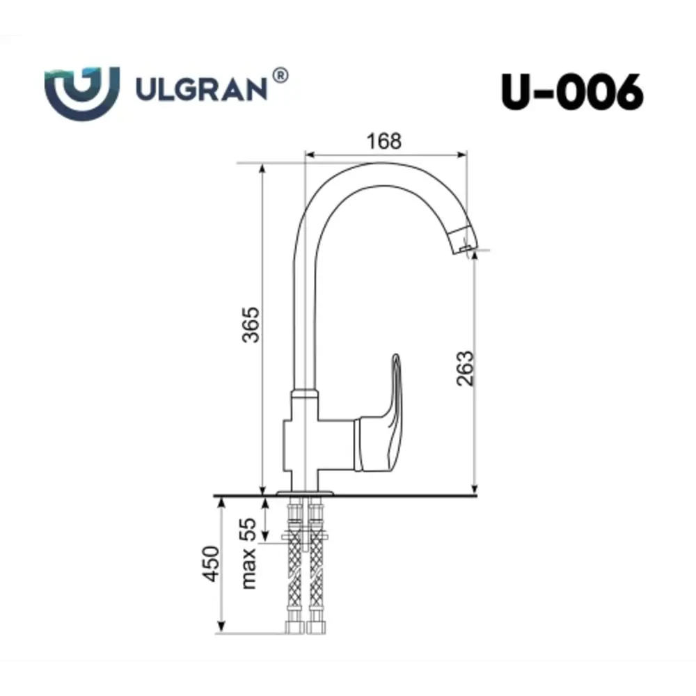 Фото Смеситель для кухни Ulgran ULGRAN Classic поворотный излив 26.3 см цвет серый Фото Смеситель для кухни Ulgran ULGRAN Classic поворотный излив 26.3 см цвет серый