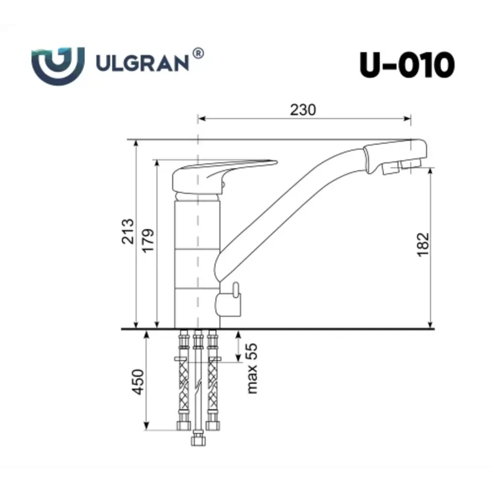 Фото 2 Смеситель для кухни Ulgran ULGRAN Classic поворотный излив 18.2 см цвет серый Фото 2 Смеситель для кухни Ulgran ULGRAN Classic поворотный излив 18.2 см цвет серый