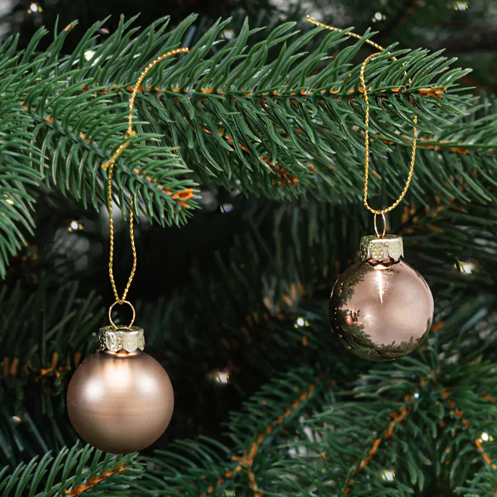 Фото 2 Набор новогодних шаров Christmas ø3 см цвет коричневый 20 шт. Фото 2 Набор новогодних шаров Christmas ø3 см цвет коричневый 20 шт.