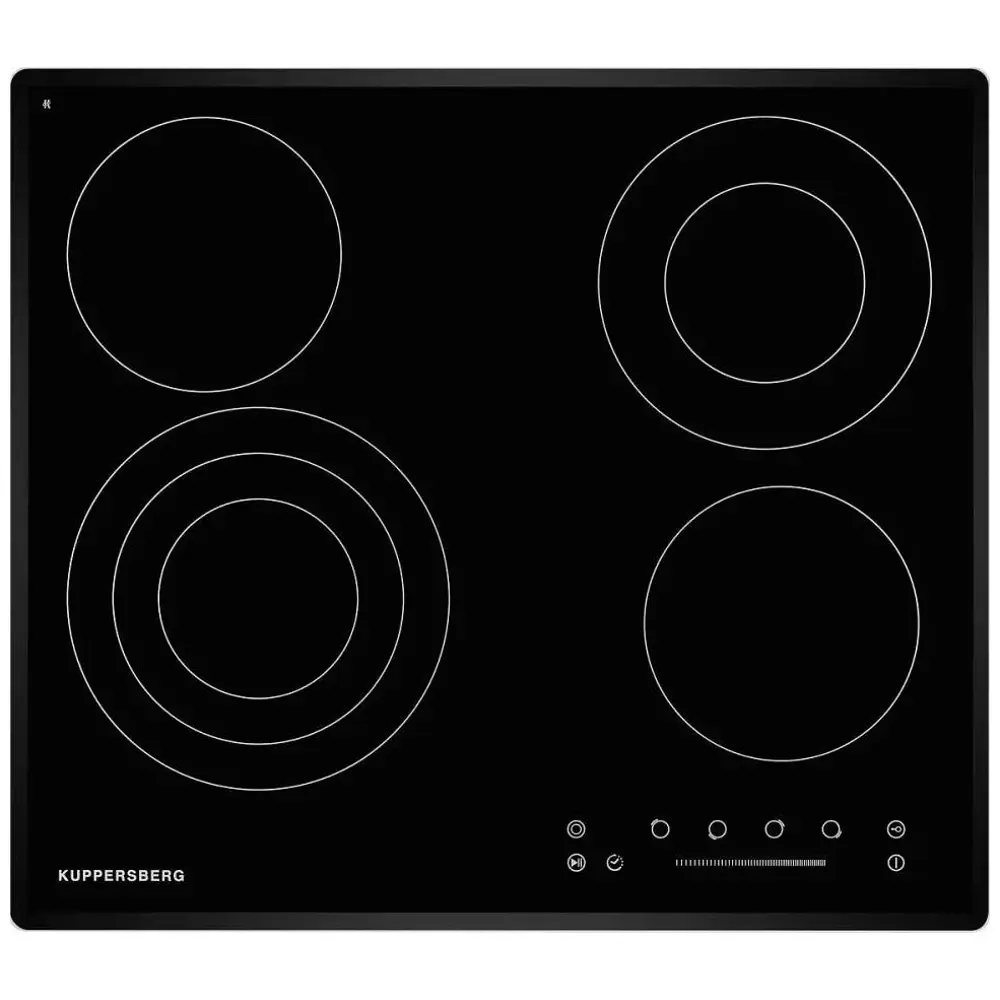 Фото 2 Электрическая варочная панель Kuppersberg 492028 ECS 632 F 59 см 4 конфорки цвет черный Фото 2 Электрическая варочная панель Kuppersberg 492028 ECS 632 F 59 см 4 конфорки цвет черный
