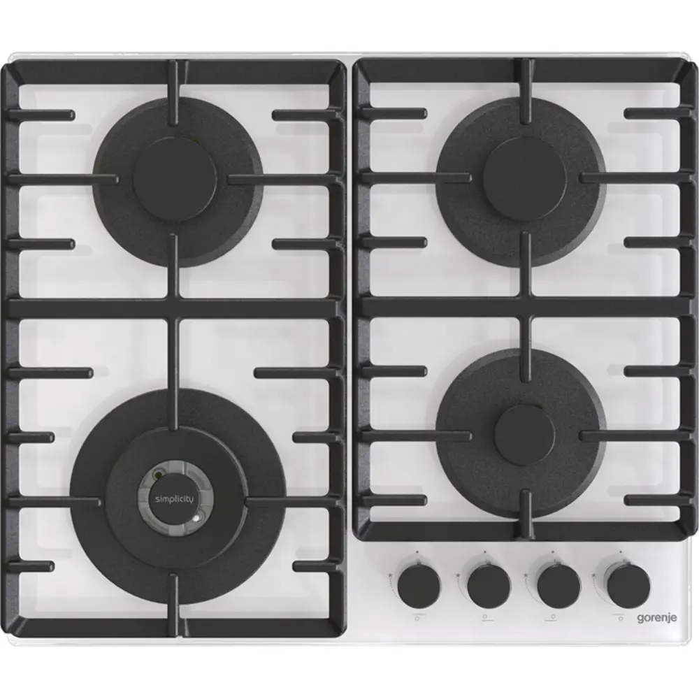 Фото 4 Газовая варочная панель Gorenje BG6BB-G0B 60 см 4 конфорки цвет белый Фото 4 Газовая варочная панель Gorenje BG6BB-G0B 60 см 4 конфорки цвет белый