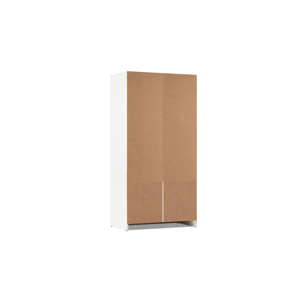 Фото 10 Шкаф Миф 90.20x179.60x51.40 см 2 дверный ЛДСП цвет белый глянец/белый