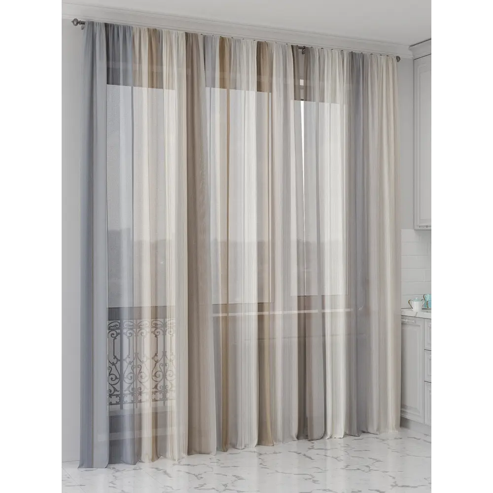 Фото 2 Тюль Comfy way Олион - 80 CW991080-250 на шторной ленте 250x450 см цвет бежевый Фото 2 Тюль Comfy way Олион - 80 CW991080-250 на шторной ленте 250x450 см цвет бежевый