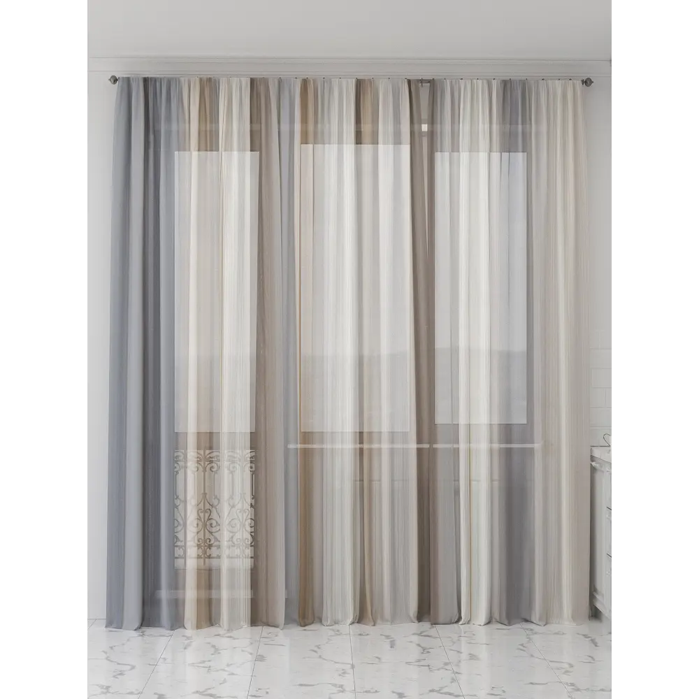 Фото 3 Тюль Comfy way Олион - 80 CW991080-250 на шторной ленте 250x450 см цвет бежевый Фото 3 Тюль Comfy way Олион - 80 CW991080-250 на шторной ленте 250x450 см цвет бежевый