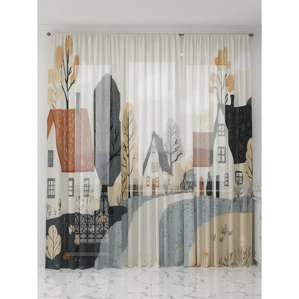 Фото 3 Тюль Comfy way Олион - 106 CW991106-250 на шторной ленте 250x450 см цвет бежевый