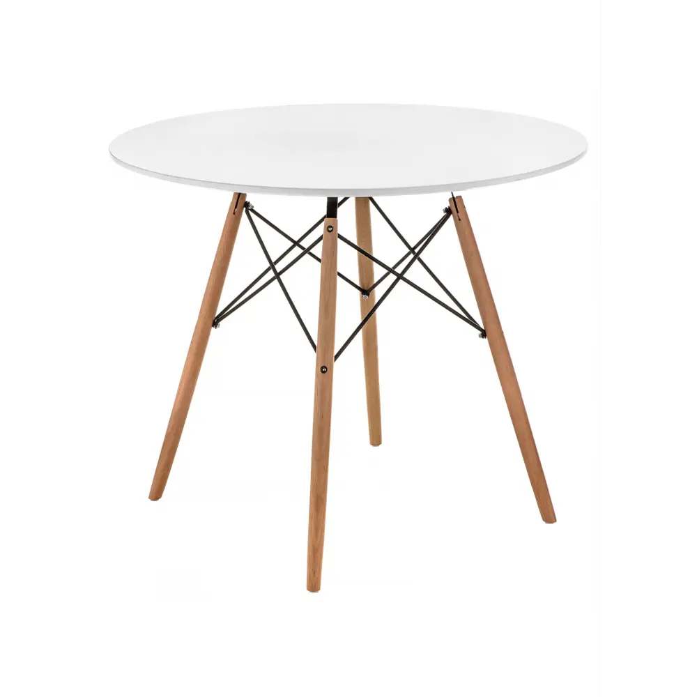 Фото 2 Кухонный стол круглый Woodville Table 90x90 см МДФ цвет белый Фото 2 Кухонный стол круглый Woodville Table 90x90 см МДФ цвет белый