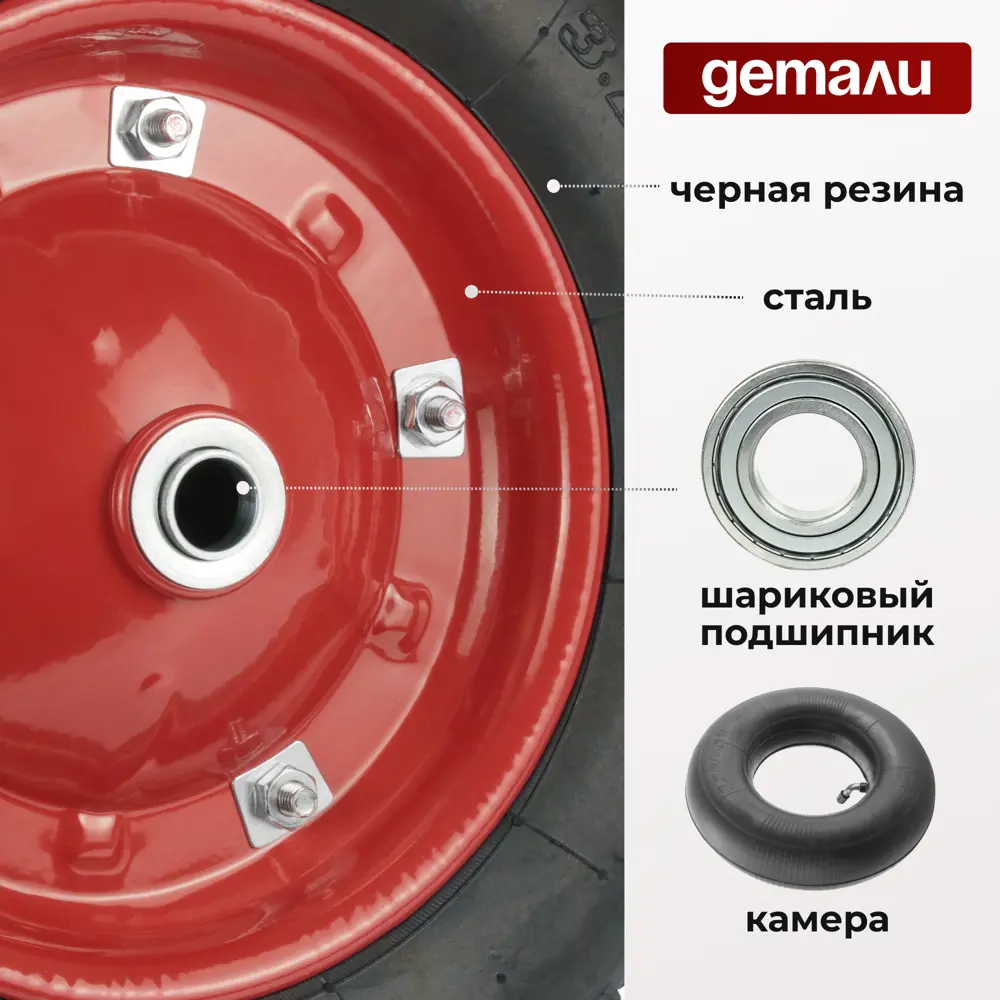 Фото 3 Колесо пневматическое Стелла-техник PR360M-20B под ось 20 мм, диаметр 360 мм, грузоподъемность 136 кг Фото 3 Колесо пневматическое Стелла-техник PR360M-20B под ось 20 мм, диаметр 360 мм, грузоподъемность 136 кг