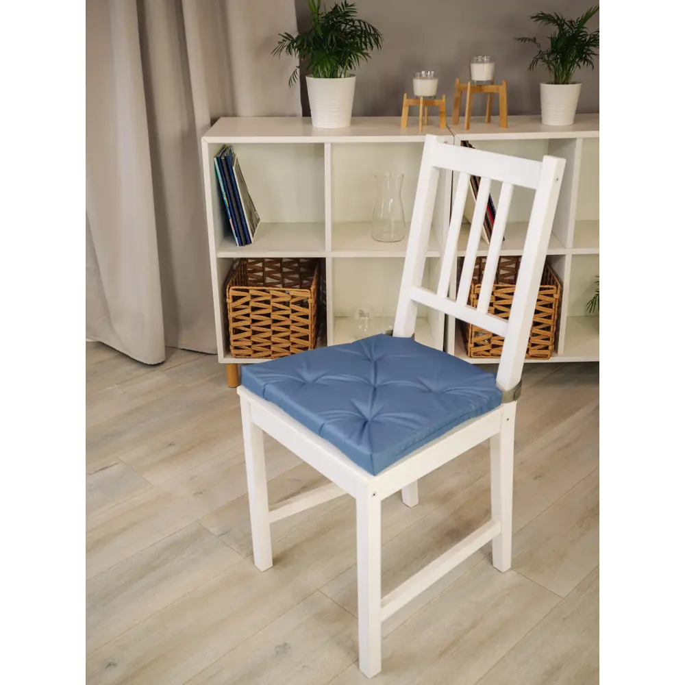 Фото 4 Подушка для стула Linen Way 40/35x40 см цвет серо-синий