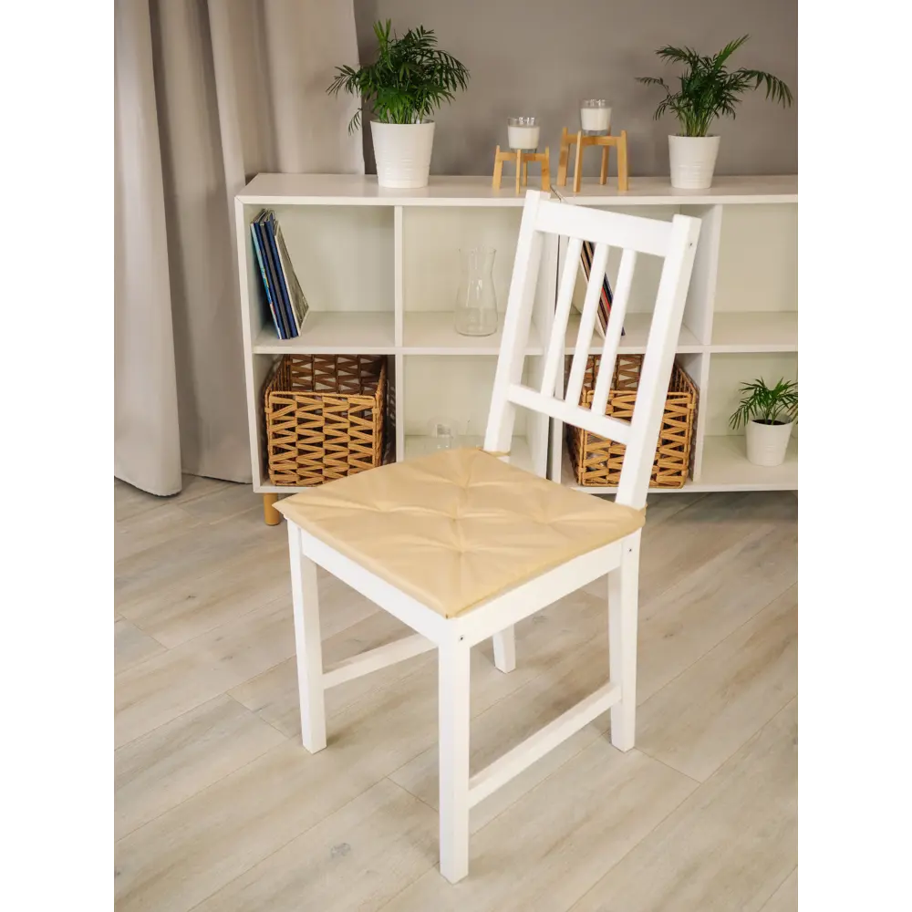 Фото 4 Подушка для стула Linen Way 40x40 см цвет бежевый Фото 4 Подушка для стула Linen Way 40x40 см цвет бежевый