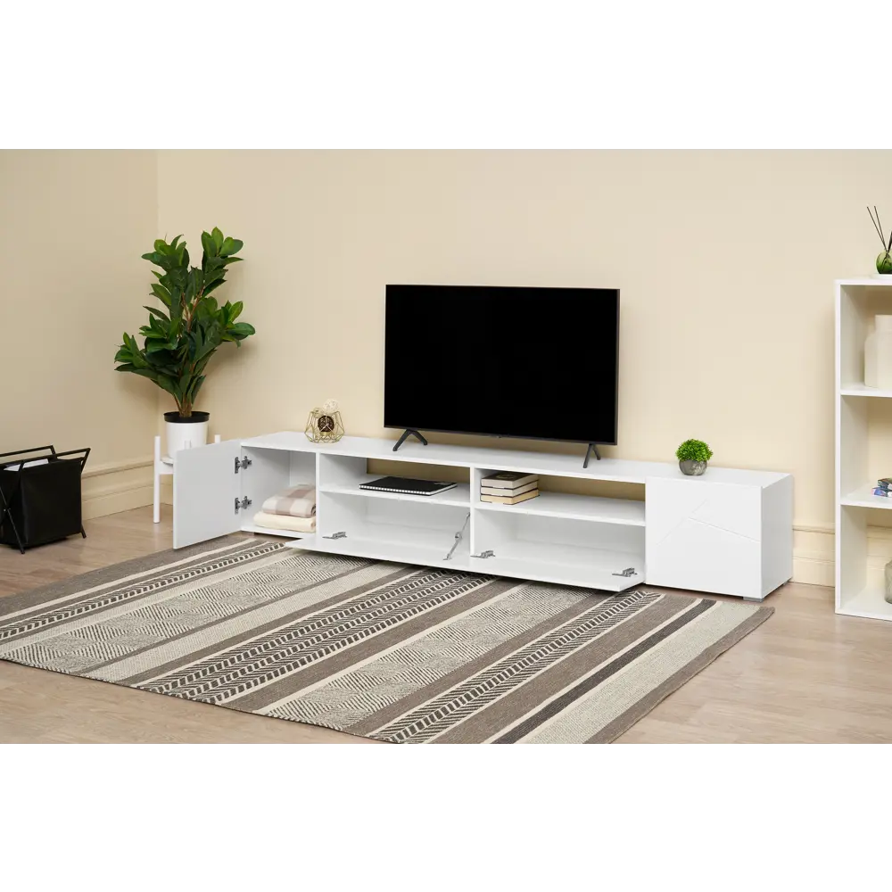 Фото 3 Тумба под телевизор Олимп П00335595 213x38.2x35 см ЛДСП цвет белый Фото 3 Тумба под телевизор Олимп П00335595 213x38.2x35 см ЛДСП цвет белый