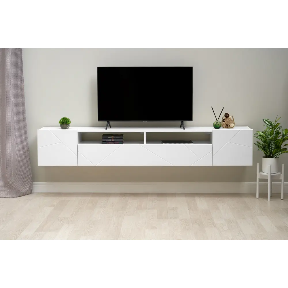 Фото 5 Тумба под телевизор Олимп П00335595 213x38.2x35 см ЛДСП цвет белый Фото 5 Тумба под телевизор Олимп П00335595 213x38.2x35 см ЛДСП цвет белый