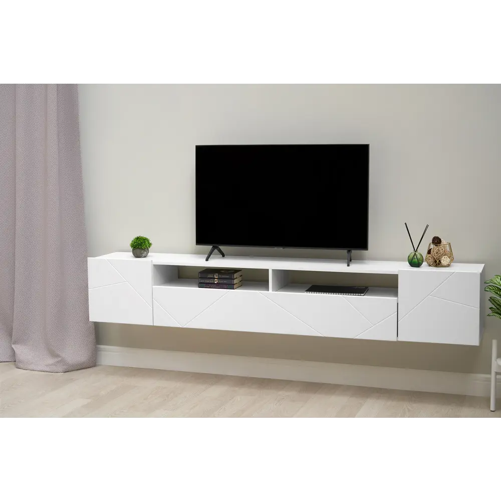 Фото 6 Тумба под телевизор Олимп П00335595 213x38.2x35 см ЛДСП цвет белый Фото 6 Тумба под телевизор Олимп П00335595 213x38.2x35 см ЛДСП цвет белый