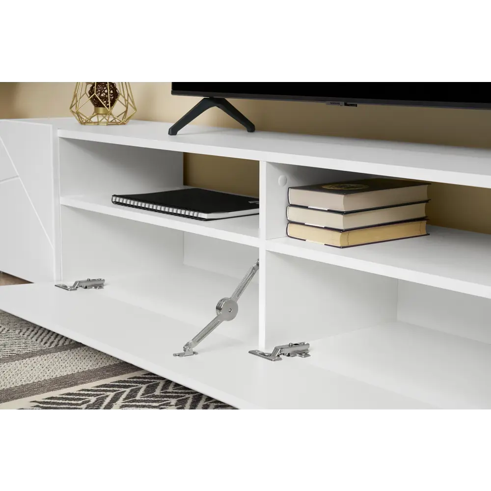 Фото 4 Тумба под телевизор Олимп П00335595 213x38.2x35 см ЛДСП цвет белый Фото 4 Тумба под телевизор Олимп П00335595 213x38.2x35 см ЛДСП цвет белый