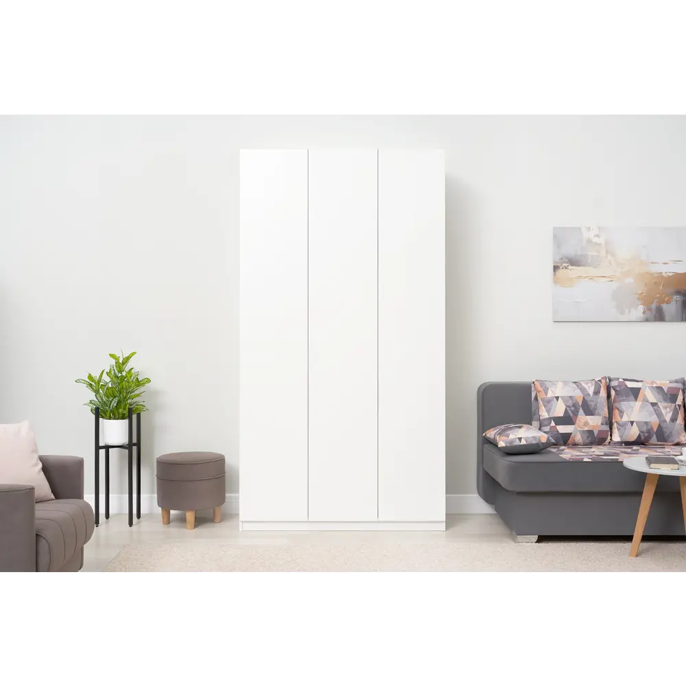 Фото 2 Шкаф распашной Нонтон 120.10x221.60x50.60 см ЛДСП цвет белый текстурный Фото 2 Шкаф распашной Нонтон 120.10x221.60x50.60 см ЛДСП цвет белый текстурный