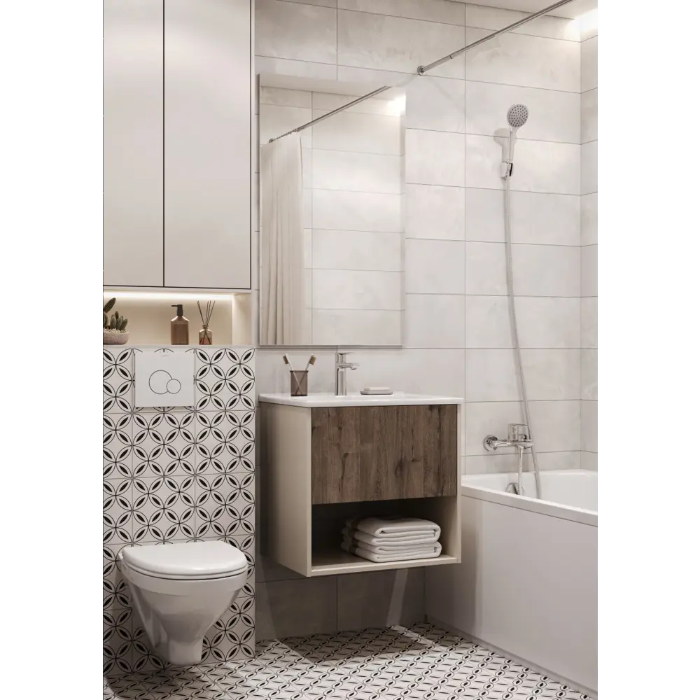 Фото 3 Тумба с раковиной для ванной AQUATON 1A2883V4A44A0 Форм 60 капучино, раковина Элина 60, фасад дуб веллингтон Фото 3 Тумба с раковиной для ванной AQUATON 1A2883V4A44A0 Форм 60 капучино, раковина Элина 60, фасад дуб веллингтон