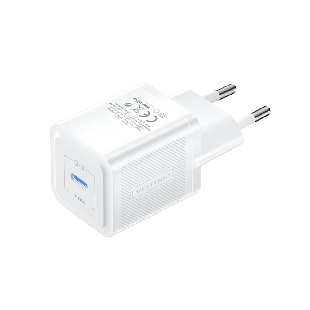 Фото 2 Сетевое зарядное устройство Vention на 1 порт USB С GaN 20W белый FEPW0-EU Фото 2 Сетевое зарядное устройство Vention на 1 порт USB С GaN 20W белый FEPW0-EU