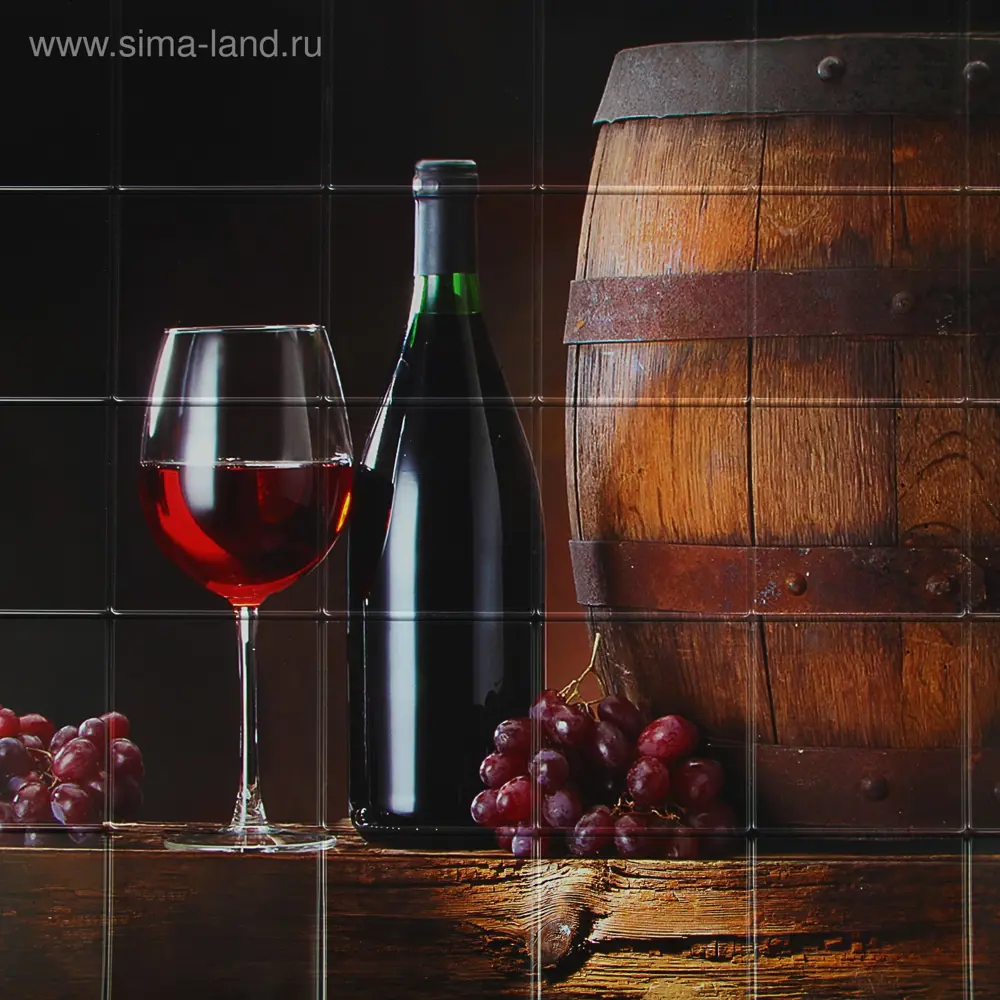 Фото Комплект панелей ПВХ Пластмаркет Вино коричневый 955x485мм 0.95м² 1шт