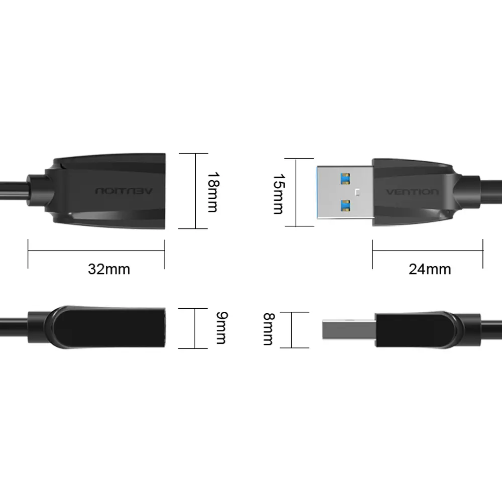 Фото 3 Кабель-удлинитель Vention USB 3.0 AM/AF - 0.5 м VAS-A45-B050 Фото 3 Кабель-удлинитель Vention USB 3.0 AM/AF - 0.5 м VAS-A45-B050