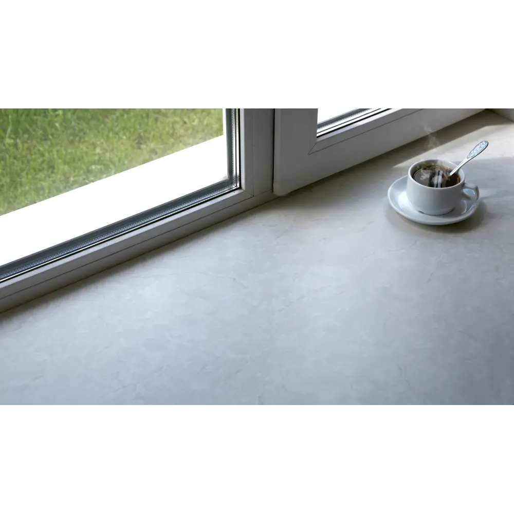 Фото 3 Подоконник ПВХ Crystallit 2000x250x20мм серый мрамор матовый