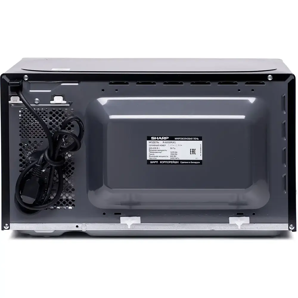 Фото 3 Отдельностоящая микроволновая печь Sharp R6000RK 20 л 44x25.6x33.8 см цвет черный Фото 3 Отдельностоящая микроволновая печь Sharp R6000RK 20 л 44x25.6x33.8 см цвет черный
