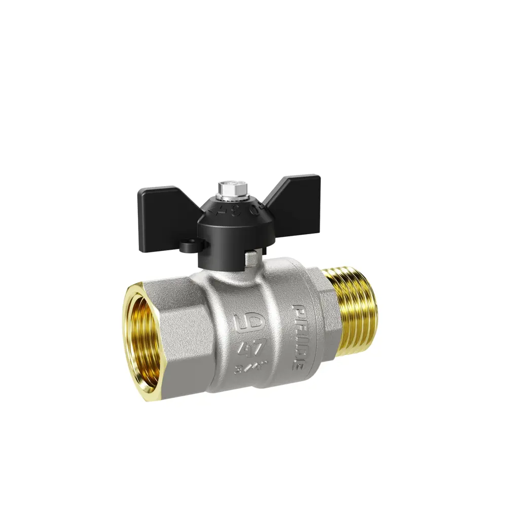 Фото 2 Кран шаровой LD Pride LD 47.302.20 DN20 PN25 3/4" ВР-НР латунь ручка бабочка Фото 2 Кран шаровой LD Pride LD 47.302.20 DN20 PN25 3/4" ВР-НР латунь ручка бабочка