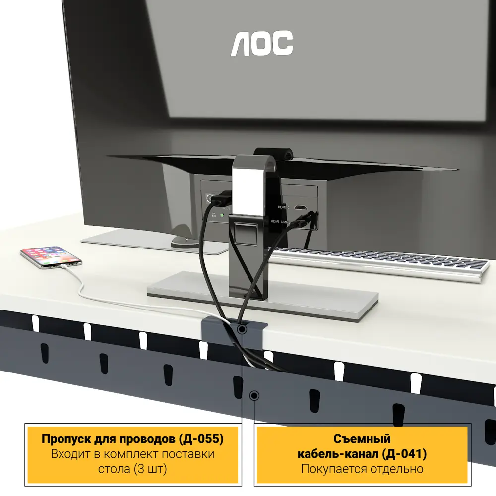 Фото Письменный стол ПС-26792.70x100:AA.25/05-03 Zamm Тандем (Тип 3) 100x75x70 см Металл цвет белый