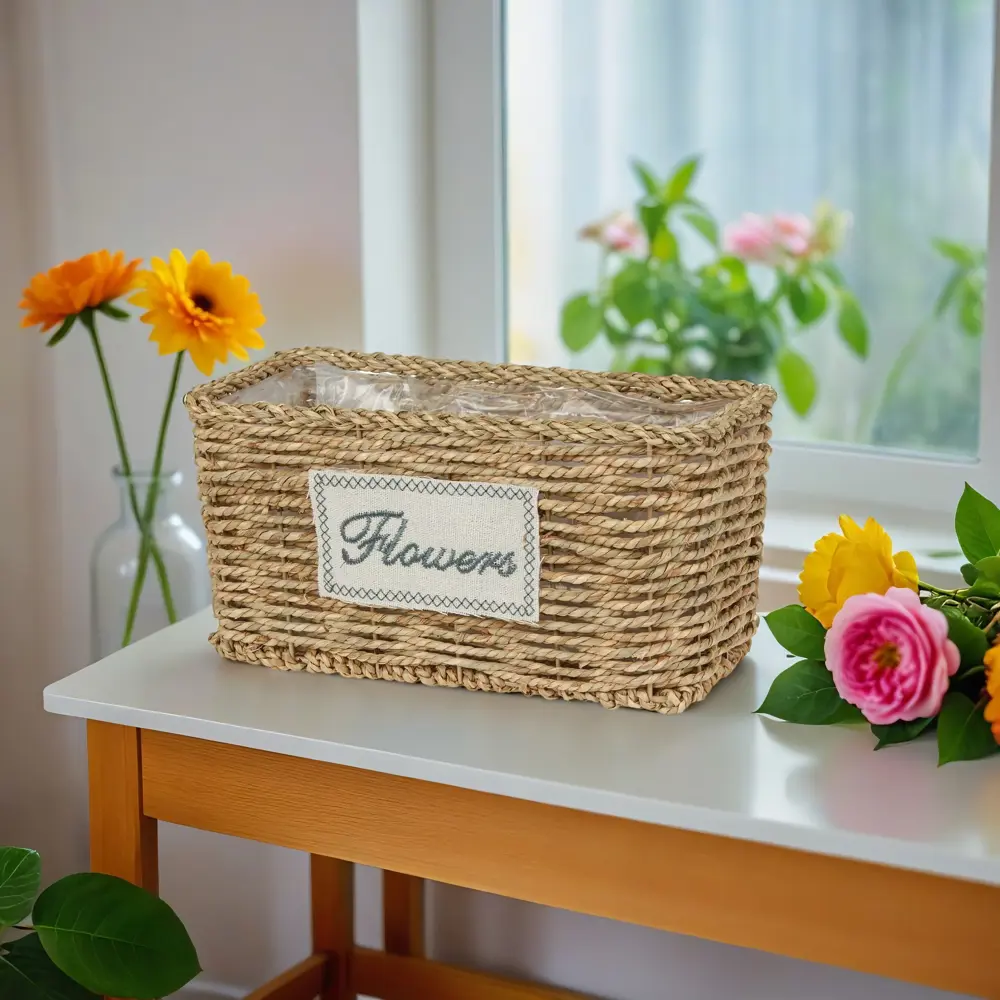 Фото 2 Корзина для фруктов 7Цветов-Декор 12 см растительные волокна цвет коричневый