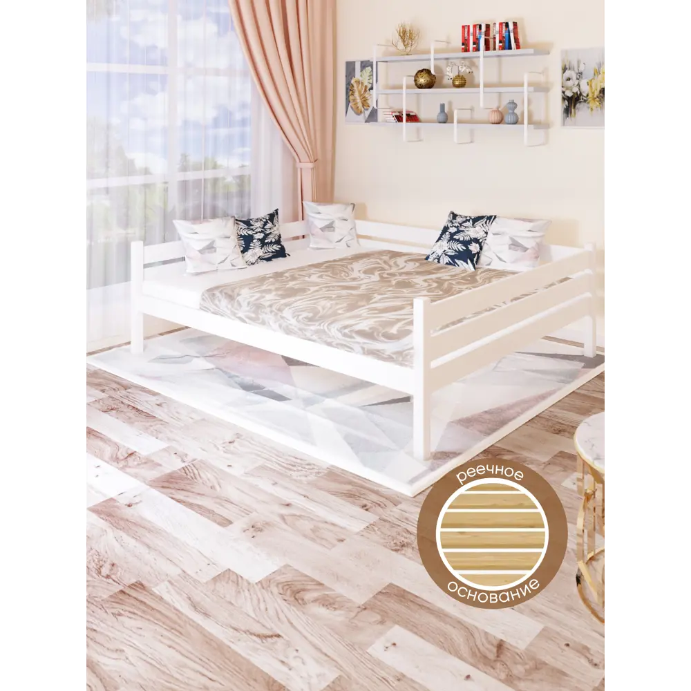 Фото 3 Кровать Solarius Tahta160-180bel 170 x 63 x 190 см Сосна цвет белый Фото 3 Кровать Solarius Tahta160-180bel 170 x 63 x 190 см Сосна цвет белый