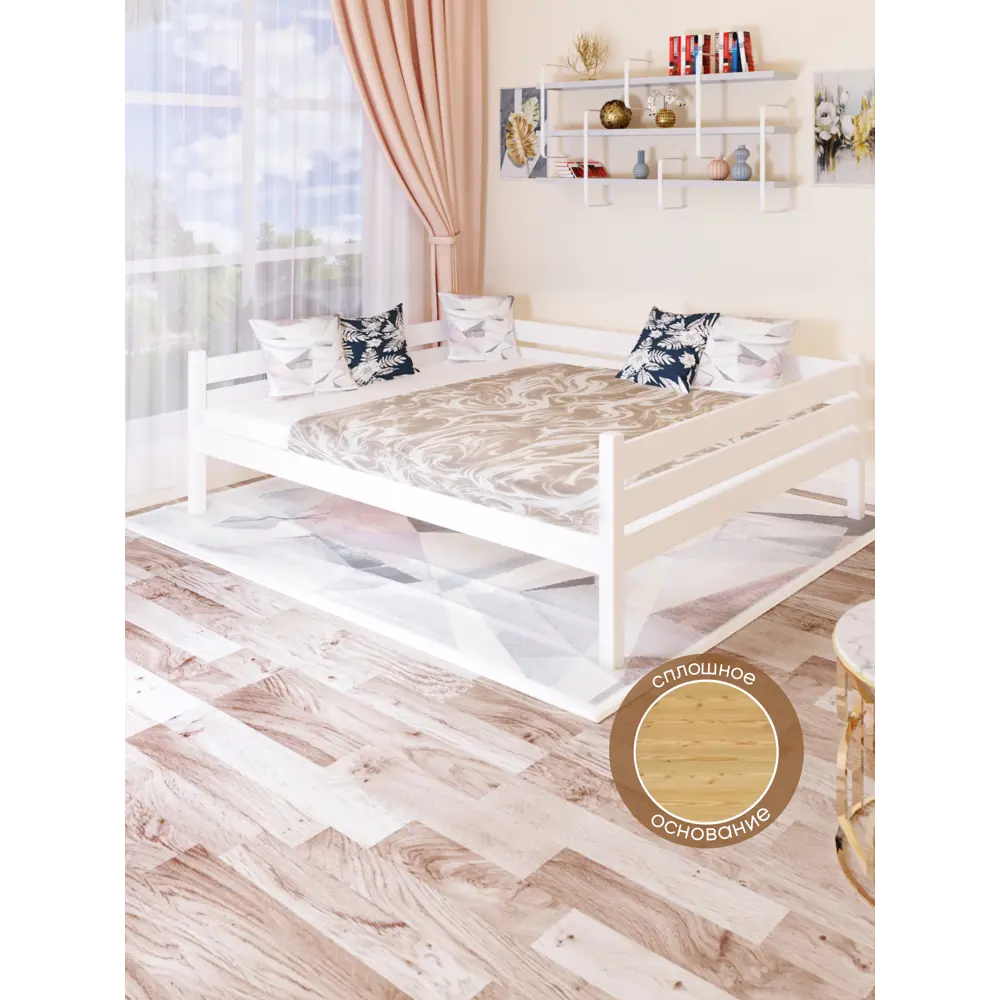 Фото 3 Кровать Solarius Tahta160-180bel-full 170 x 63 x 190 см сосна цвет белый Фото 3 Кровать Solarius Tahta160-180bel-full 170 x 63 x 190 см сосна цвет белый