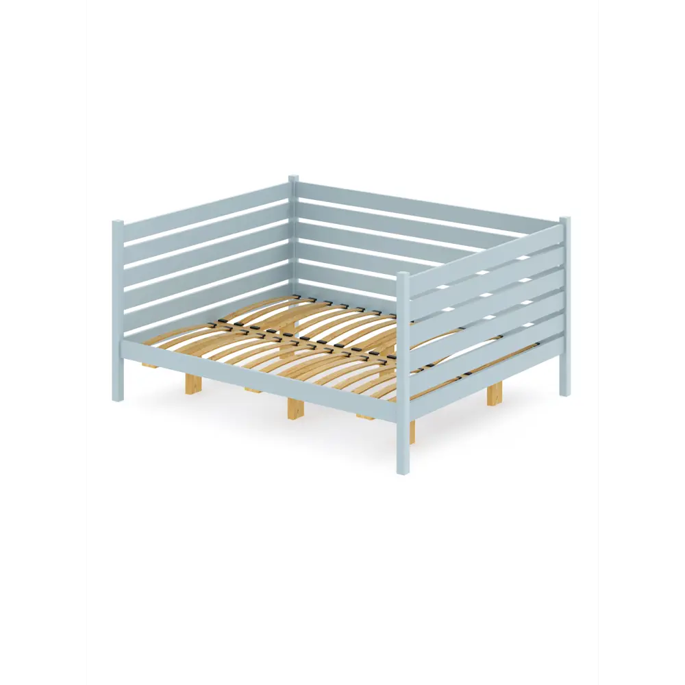 Фото 2 Кровать Solarius Tahta-spin120-200gol-orto 130 x 101 x 210 см сосна цвет голубой Фото 2 Кровать Solarius Tahta-spin120-200gol-orto 130 x 101 x 210 см сосна цвет голубой