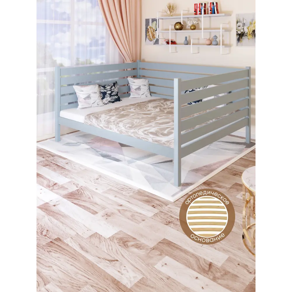 Фото 4 Кровать Solarius Tahta-spin180-200gol-orto 190 x 101 x 210 см сосна цвет голубой Фото 4 Кровать Solarius Tahta-spin180-200gol-orto 190 x 101 x 210 см сосна цвет голубой