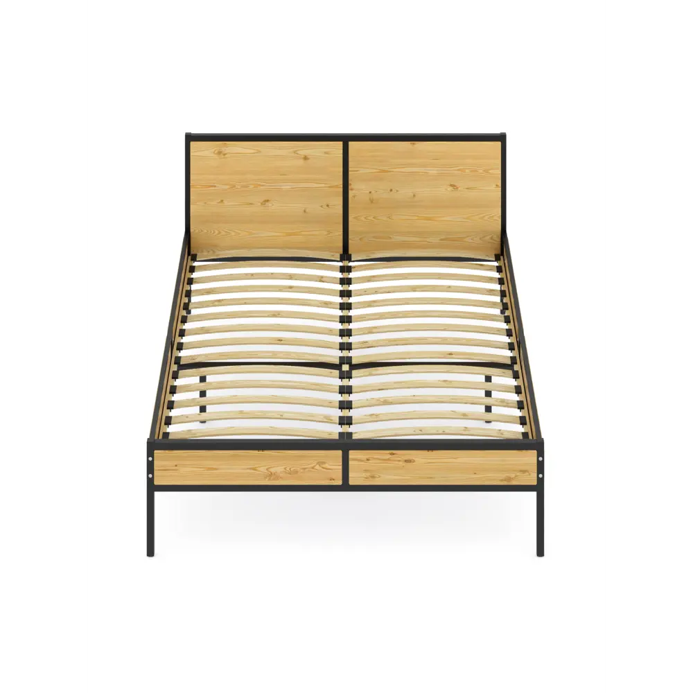 Фото 3 Кровать Solarius Kr120loft-black-orto 125 x 90 x 206 см сосна цвет черный