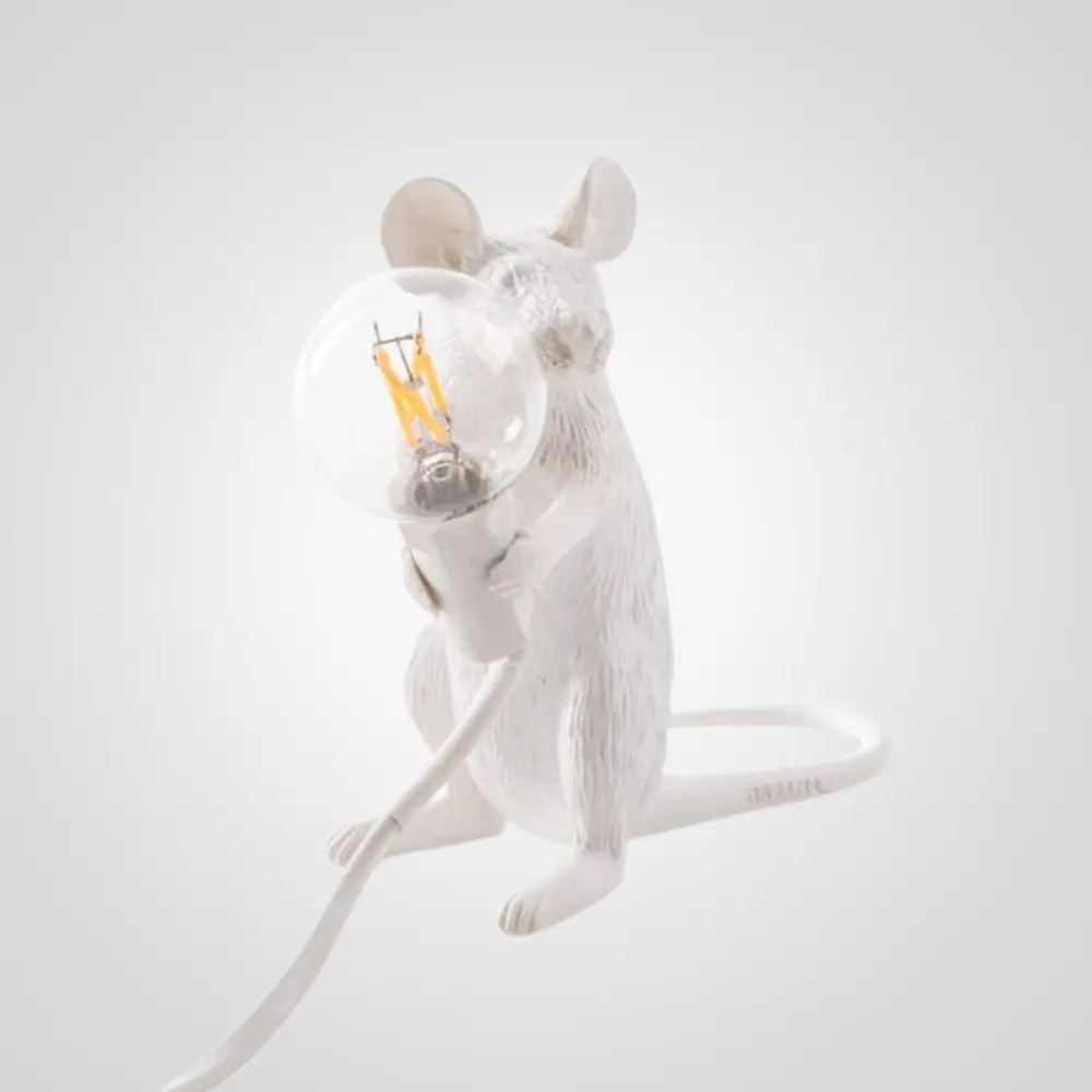 Фото Настольная лампа Imperiumloft Seletti mouse 73705-22 цвет белый Фото Настольная лампа Imperiumloft Seletti mouse 73705-22 цвет белый