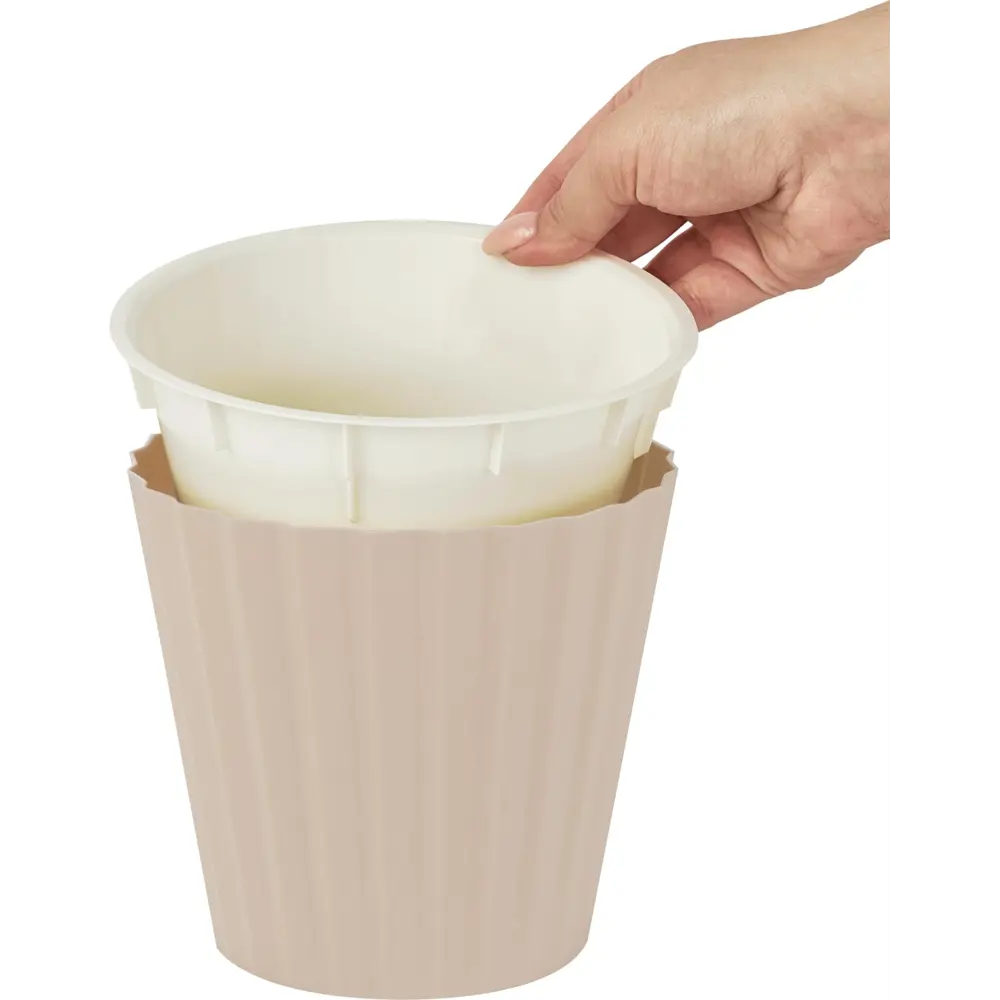 Фото 3 Горшок цветочный Ingreen Sand ø19 h17.7 см v3.3 л пластик молочный шоколад