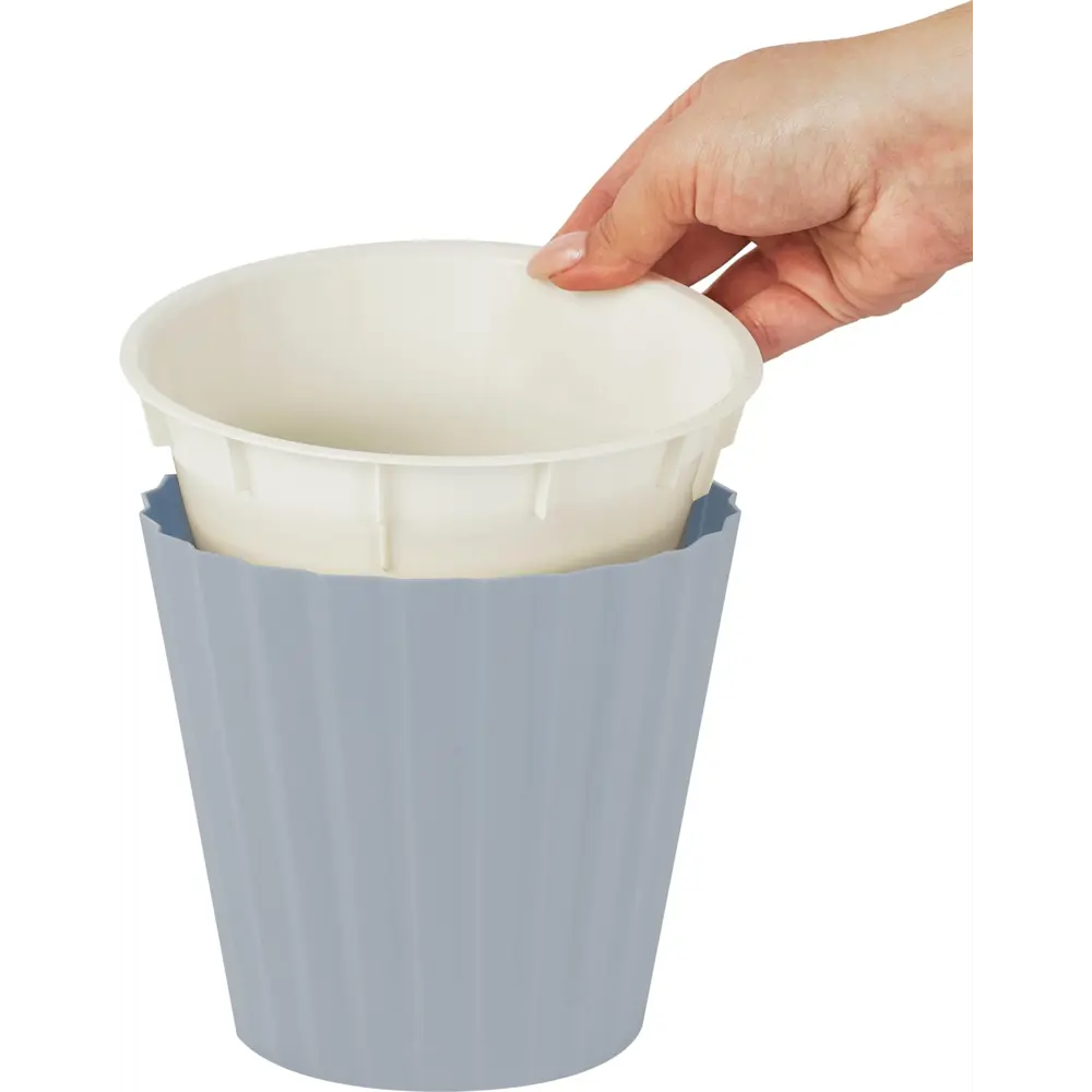 Фото 3 Горшок цветочный Ingreen Sand ø19 h17.7 см v3.3 л пластик утренний туман