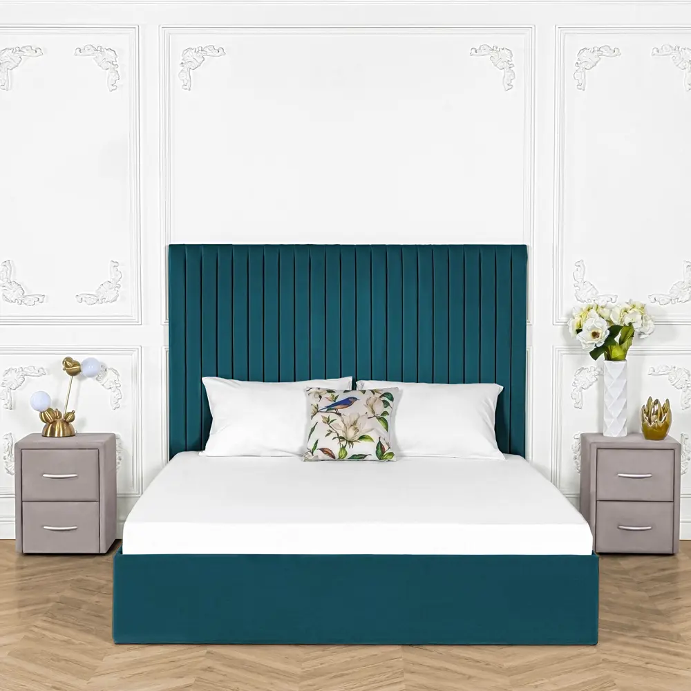 Фото 2 Кровать двуспальная Dg-home Amore 166x140x207 см велюр цвет изумрудный Фото 2 Кровать двуспальная Dg-home Amore 166x140x207 см велюр цвет изумрудный