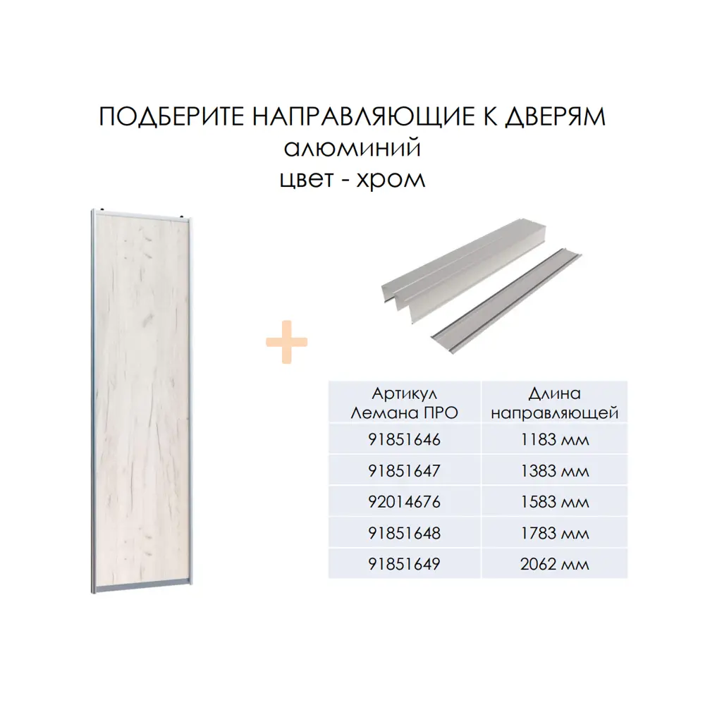 Фото 6 Дверь-купе 225.50x90.40 см цвет хром/беленый дуб Фото 6 Дверь-купе 225.50x90.40 см цвет хром/беленый дуб
