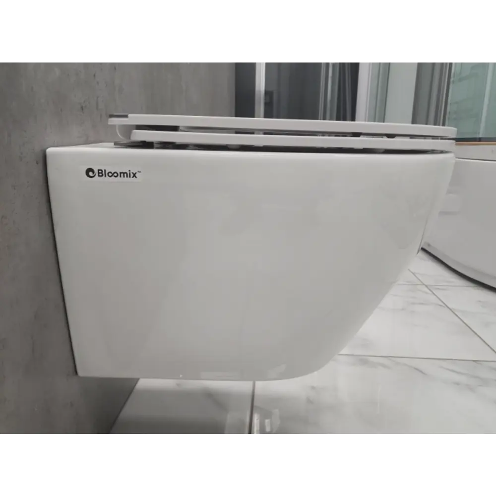 Фото 8 Унитаз подвесной Bloomix MS-172720 безободковый с сиденьем микролифт Фото 8 Унитаз подвесной Bloomix MS-172720 безободковый с сиденьем микролифт