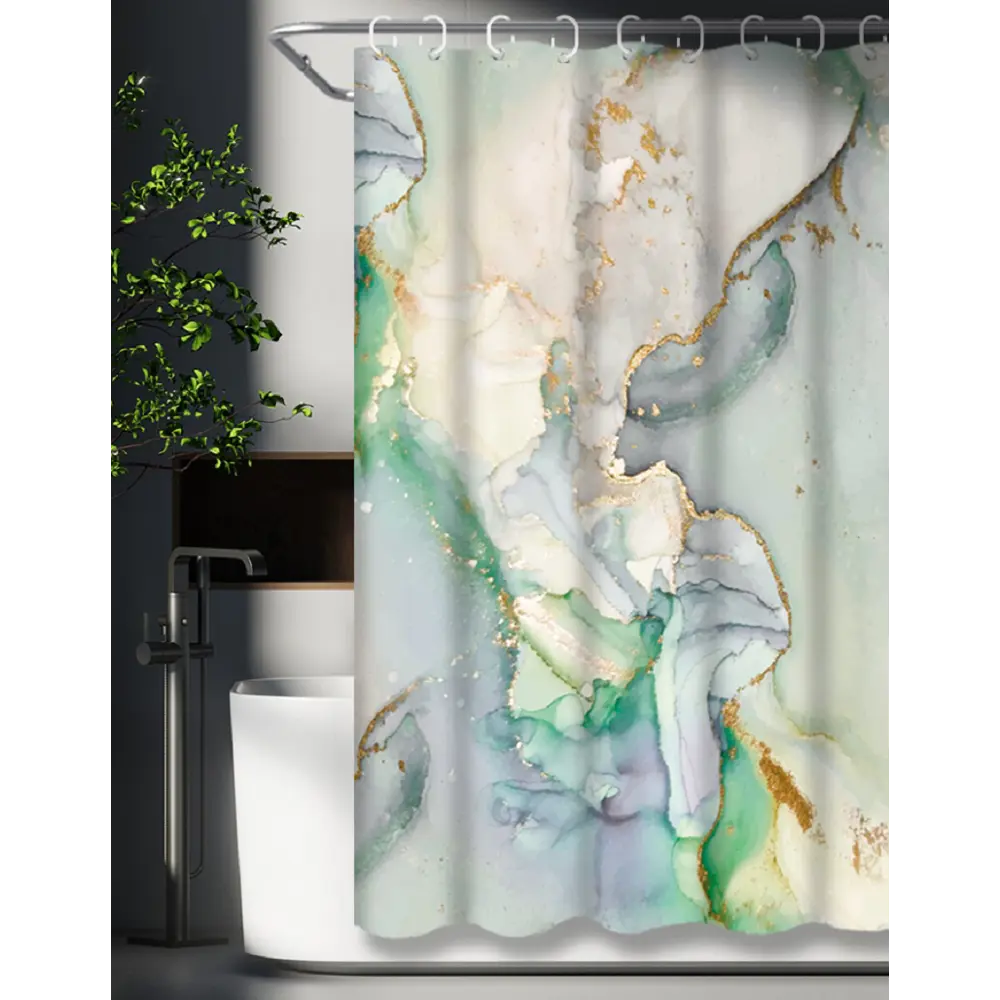 Фото Шторка для ванной комнаты SANTREK 330285 180x180см цвет коричневый