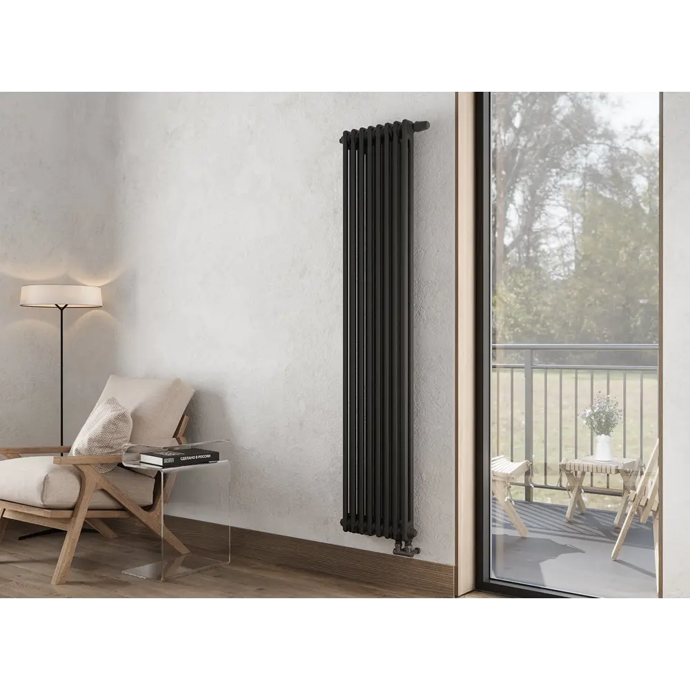 Фото Радиатор трубчатый Nova Siluet NS-T2-S 1725/70 5 секций боковое подключение сталь белый матовый с кронштейнами Фото Радиатор трубчатый Nova Siluet NS-T2-S 1725/70 5 секций боковое подключение сталь белый матовый с кронштейнами