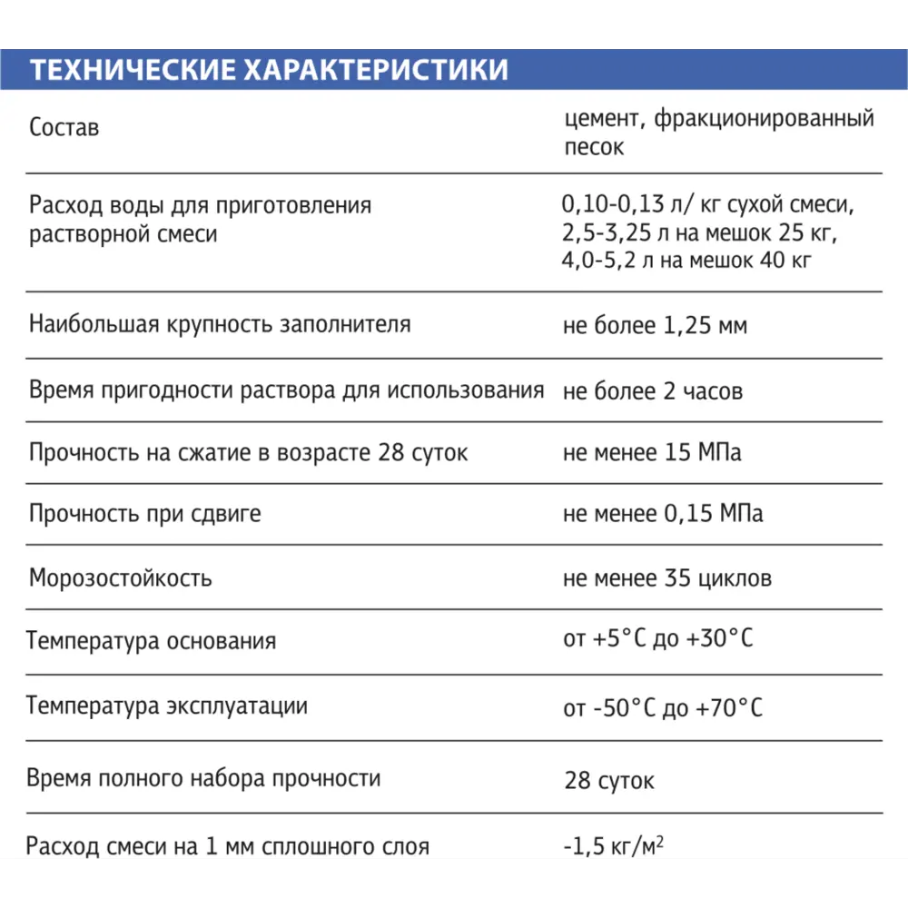 Фото 3 Смесь цементно-песчаная M150 (ЦПС) Bautek Универсальная 40 кг Фото 3 Смесь цементно-песчаная M150 (ЦПС) Bautek Универсальная 40 кг