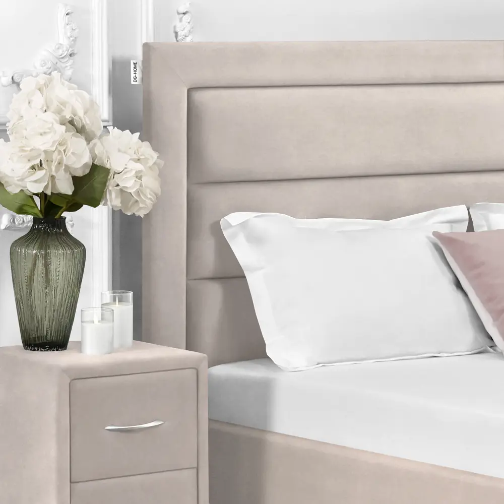 Фото 3 Кровать двуспальная Dg-home Luna с подъемным механизмом и ящиком для белья 186x121x207 см велюр цвет кремовый Фото 3 Кровать двуспальная Dg-home Luna с подъемным механизмом и ящиком для белья 186x121x207 см велюр цвет кремовый