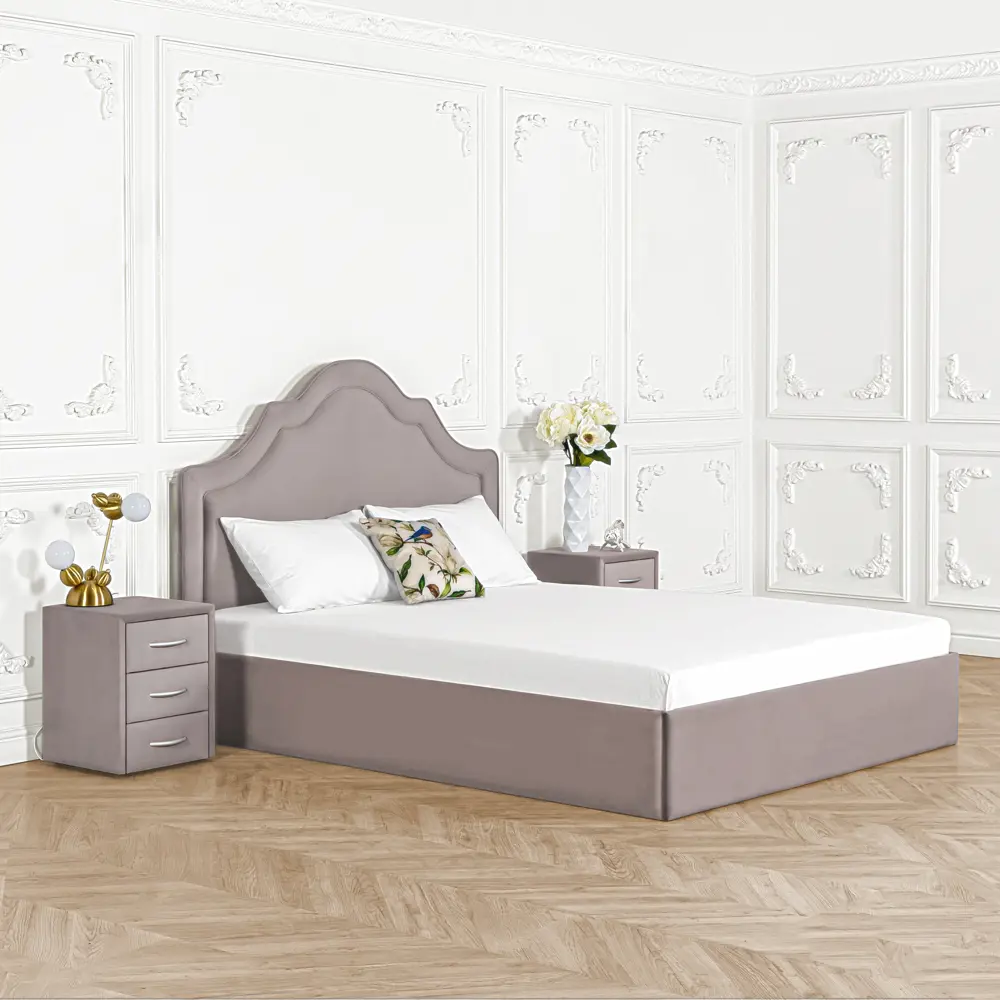 Фото 5 Кровать двуспальная Dg-home Одри 206x130x207 см велюр цвет мокко