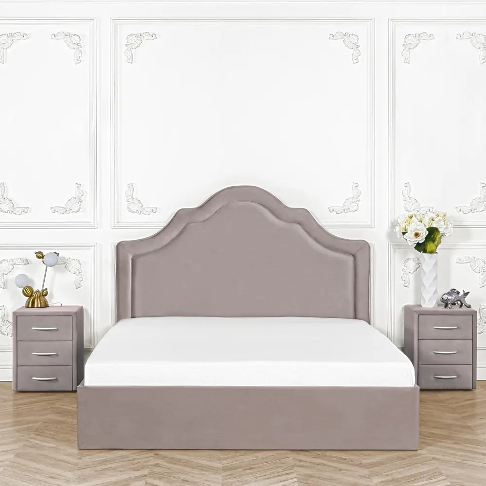 Фото 6 Кровать двуспальная Dg-home Одри 206x130x207 см велюр цвет мокко