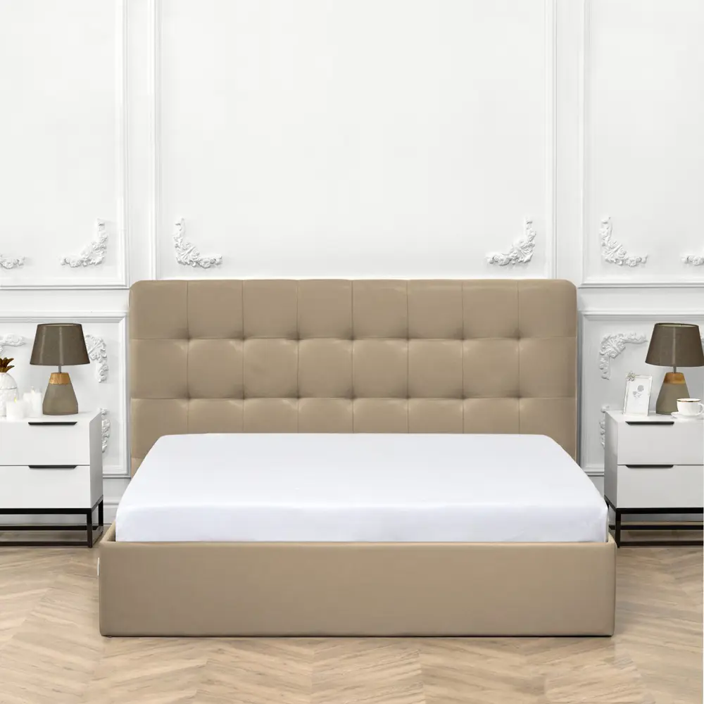 Фото 6 Кровать двуспальная Dg-home Наоми 186x106x208 см искусственная кожа цвет бронза Фото 6 Кровать двуспальная Dg-home Наоми 186x106x208 см искусственная кожа цвет бронза