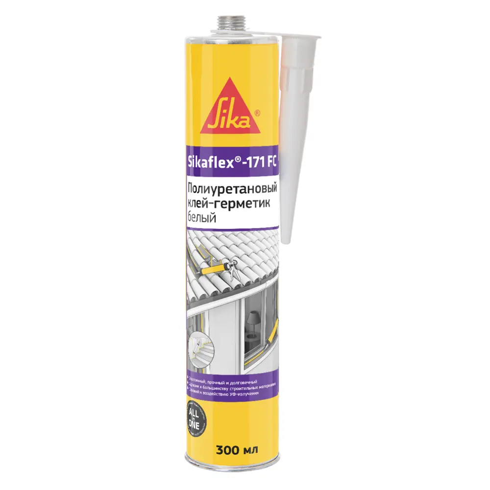 Фото Герметик полиуретановый Sika flex-171 FC белый 0.3 л Фото Герметик полиуретановый Sika flex-171 FC белый 0.3 л